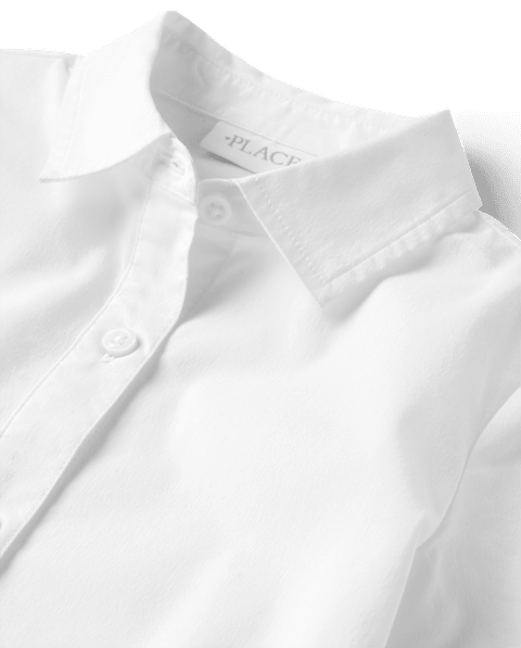 Рубашка The Children's Place Uniform Button Up для девочек, цвет: Белый