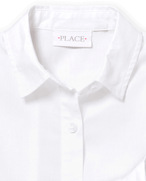 Рубашки The Children's Place Uniform Button Up 2-Pack для девочек, цвет: Белый