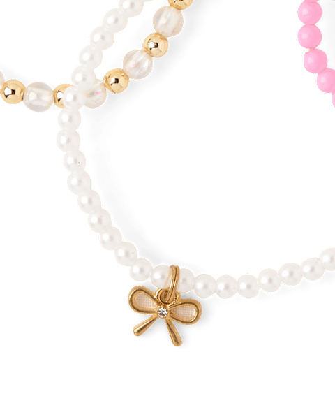 Браслеты The Children's Place Love Beaded 6-Pack для девочек, цвет: Разноцветный