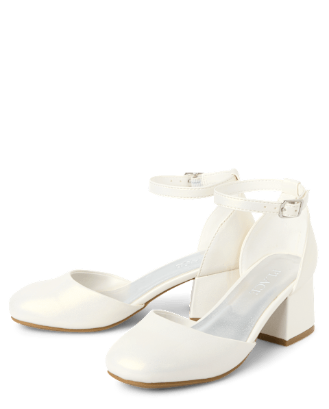 Туфли The Children's Place Shimmer Block Heels для девочек, цвет: Белый