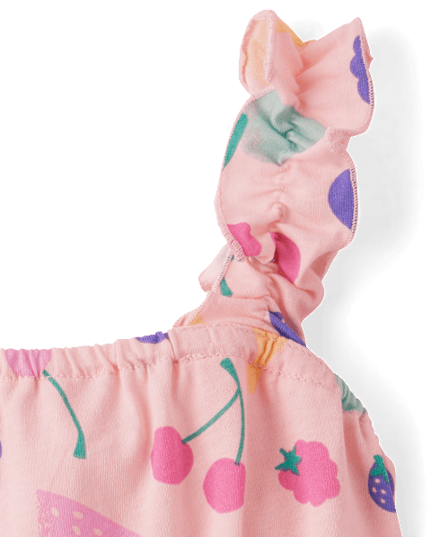 Платье The Children's Place Print Ruffle для девочек-малышей, цвет: Разноцветный