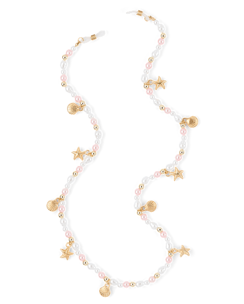 Солнцезащитные очки The Children's Place Seashell Beaded Sunglasses Chain для девочек, цвет: Металлик