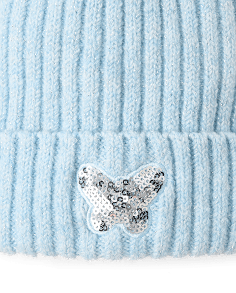 Шапка The Children's Place Embellished Icon Pom Pom для девочек-малышей, цвет: Синий