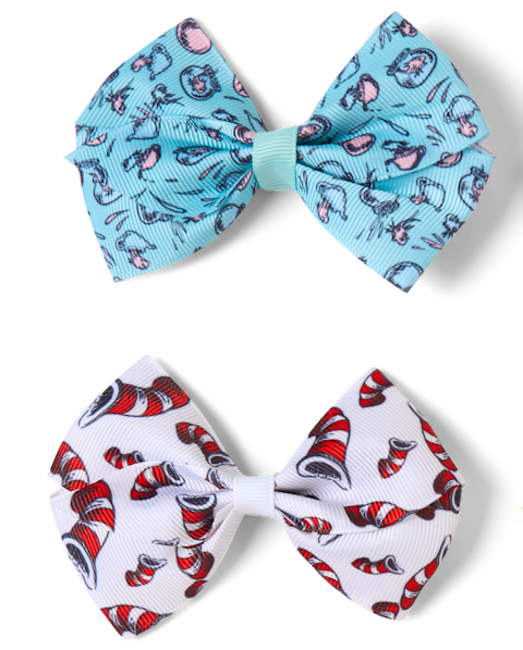 Аксессуары для волос The Children's Place Dr. Seuss Cat In The Hat™ Bow Hair Clip 7-Pack для девочек, цвет: Разноцветный