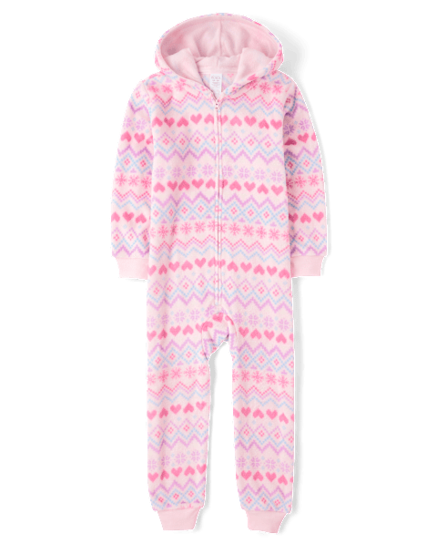 Пижама Fairisle для девочек, флис — The Children's Place, цвет: Розовый