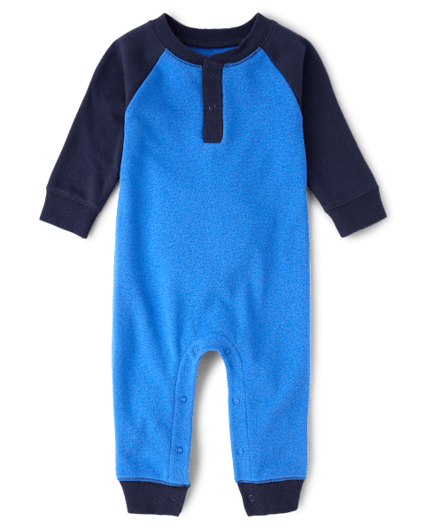 Комбинезон The Children's Place Colorblock French Terry Henley для мальчиков-малышей, цвет: Синий
