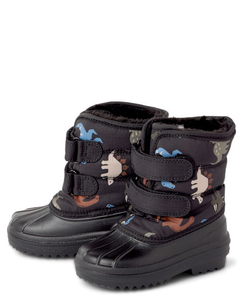 Ботинки The Children's Place Faux Fur Lined All Weather для мальчиков-малышей, цвет: Чёрный