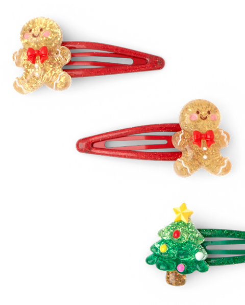 Аксессуары для волос The Children's Place Glitter Holiday Hair Clip 8-Pack для девочек-малышей, цвет: Разноцветный