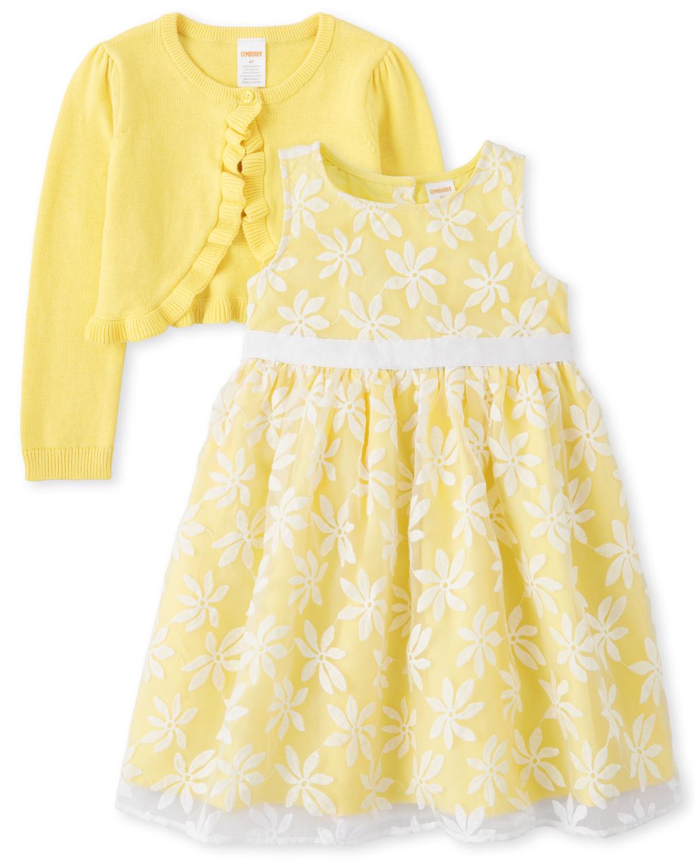 Toddler girls Easter dress and cardigan outfit