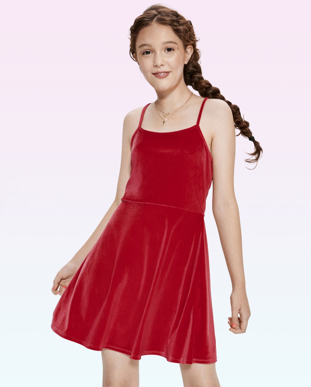 Girls A-line Flowy Above the Knee Skater Dress/Party Dress