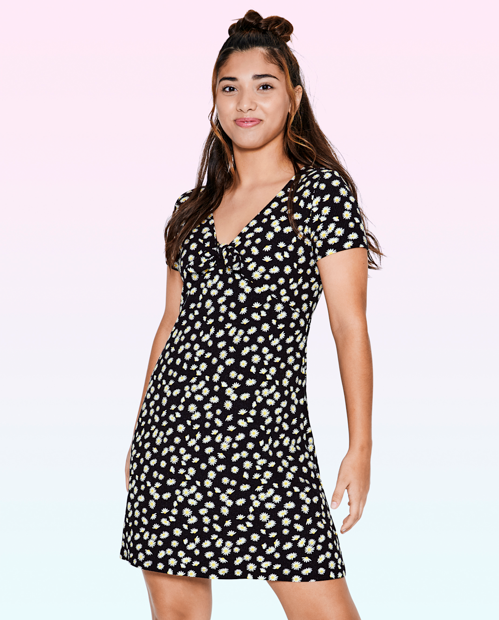 Sugar and Jade Tween Girls Tie Front Dress | Size Small (8) | Black | Polyester/Rayon/Spandex Sugar and Jade Tween Girls Tie Front Dress | Size Small (8) | Black | Polyester/Rayon/Spandex
