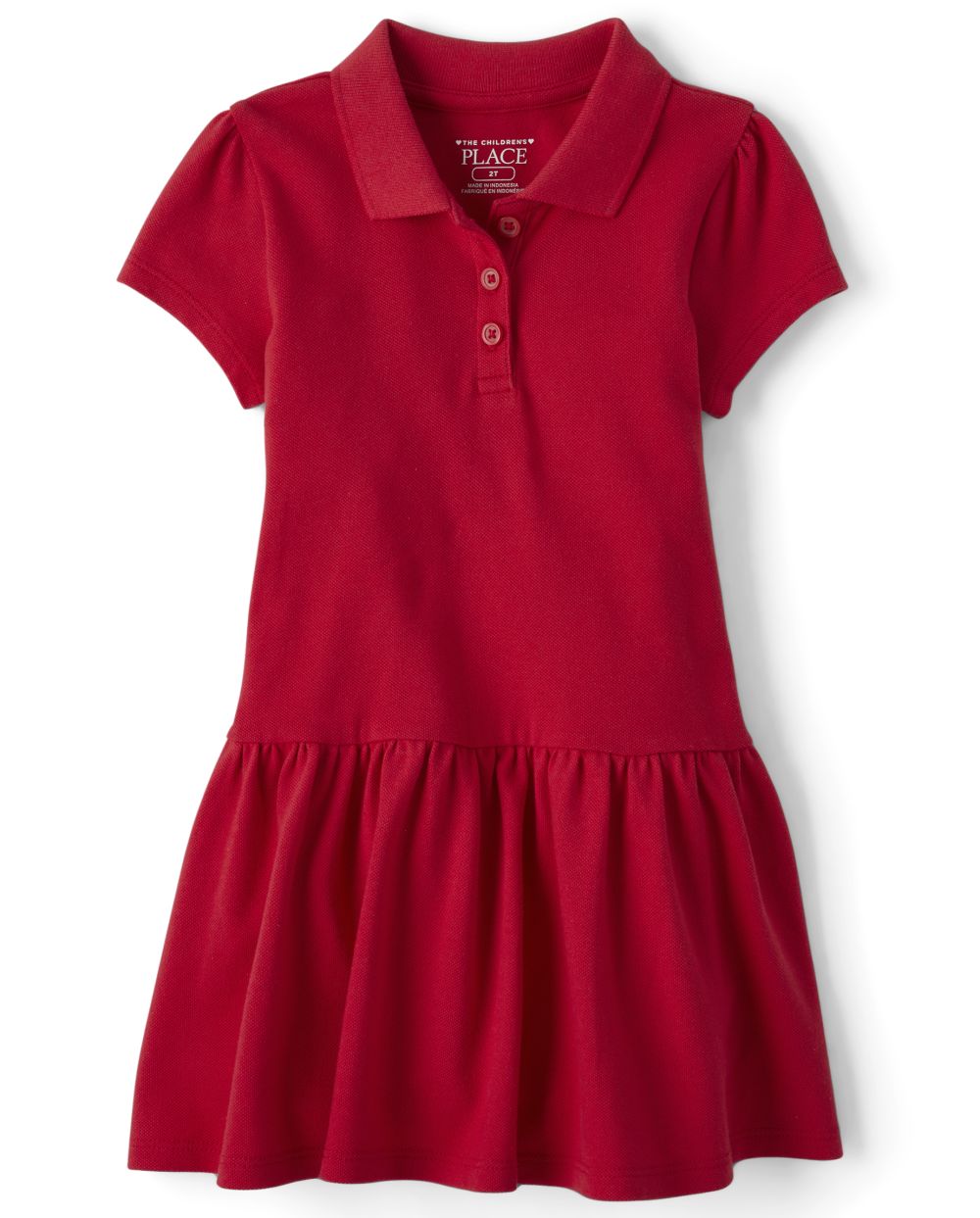 

s Toddler Uniform Pique Polo Dress - Red - The Children's Place