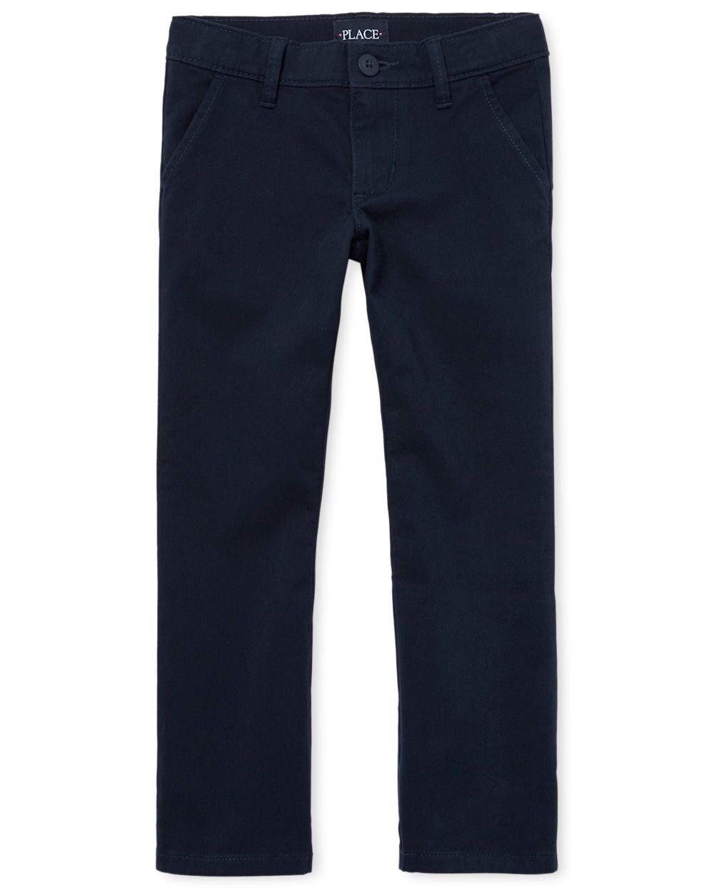 

Girls Uniform Bootcut Chino Pants - Blue - The Children's Place