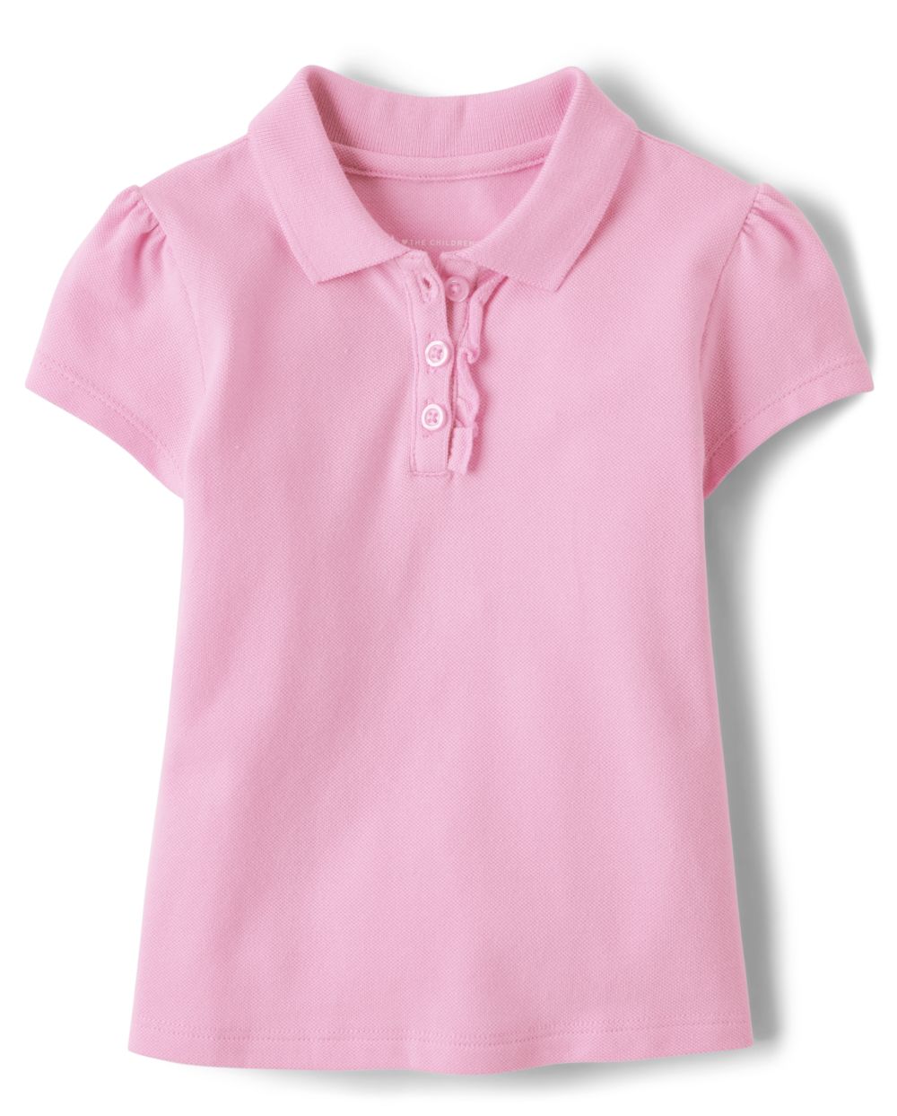 

s Toddler Uniform Ruffle Pique Polo - Pink - The Children's Place