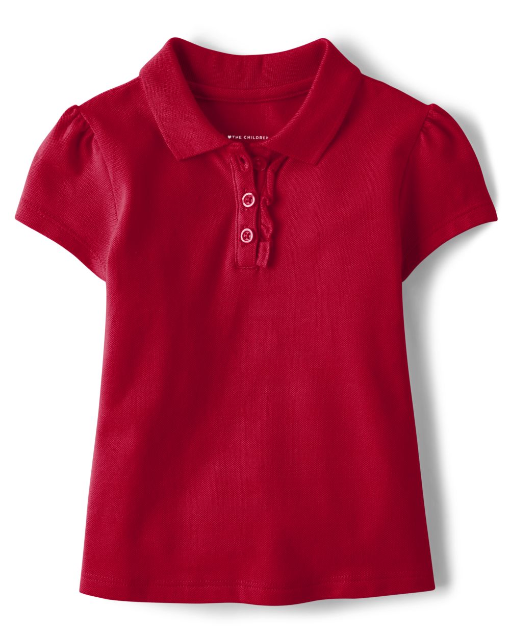 

s Toddler Uniform Ruffle Pique Polo - Red - The Children's Place