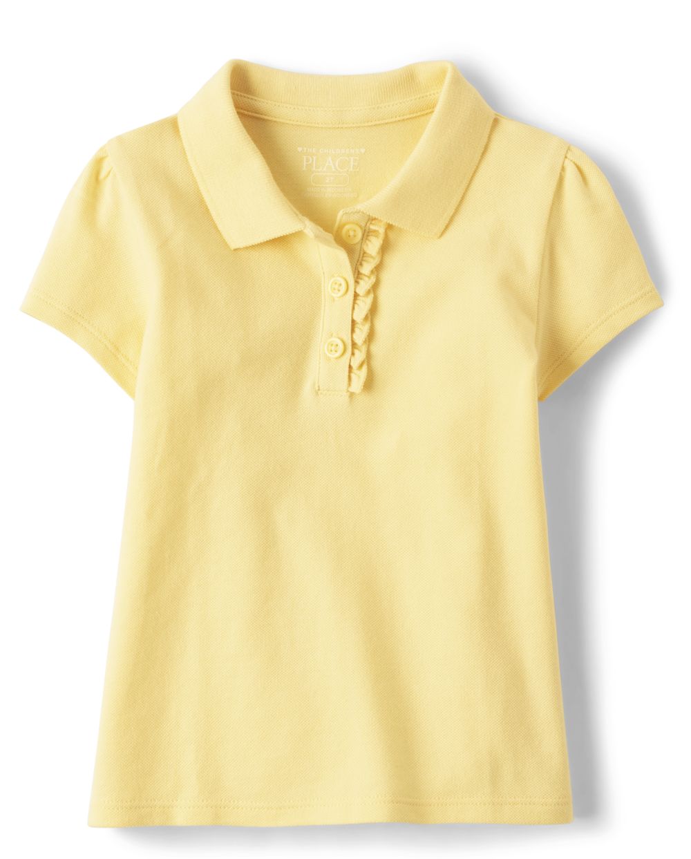 

s Toddler Uniform Ruffle Pique Polo - Yellow - The Children's Place