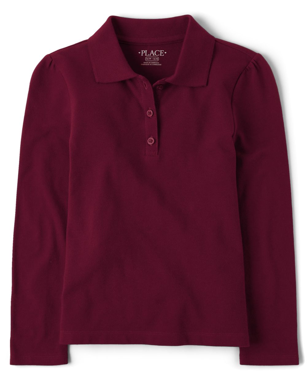 

s Uniform Long Sleeve Pique Polo - Red - The Children's Place