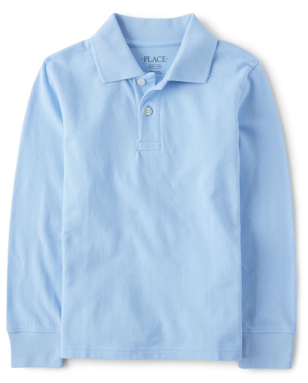 

Boys Boys Uniform Long Sleeve Pique Polo - Blue - The Children's Place