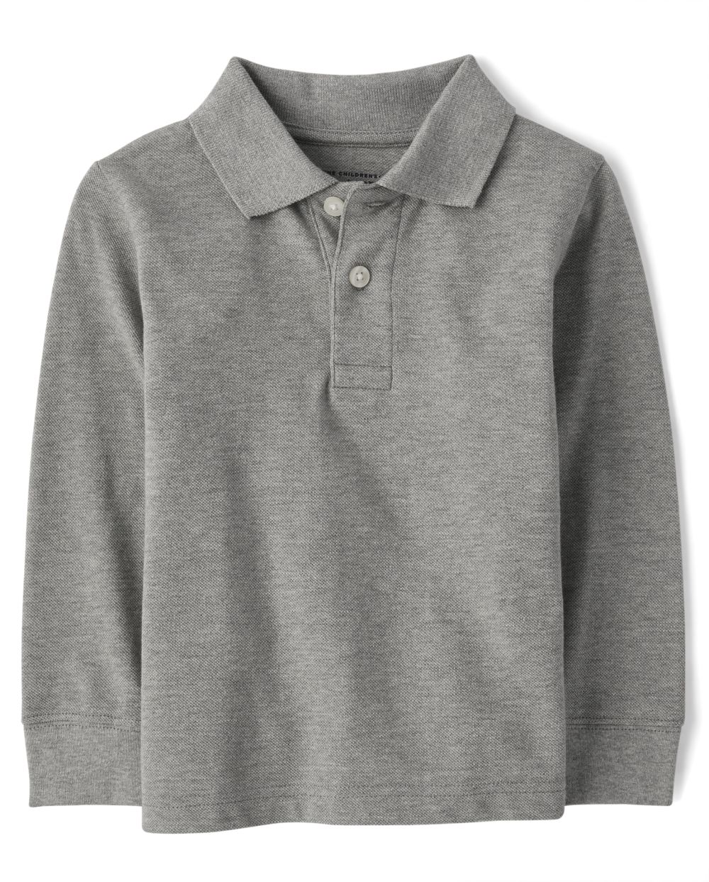 

s Baby And Toddler Boys Uniform Long Sleeve Pique Polo - Gray - The Children's Place