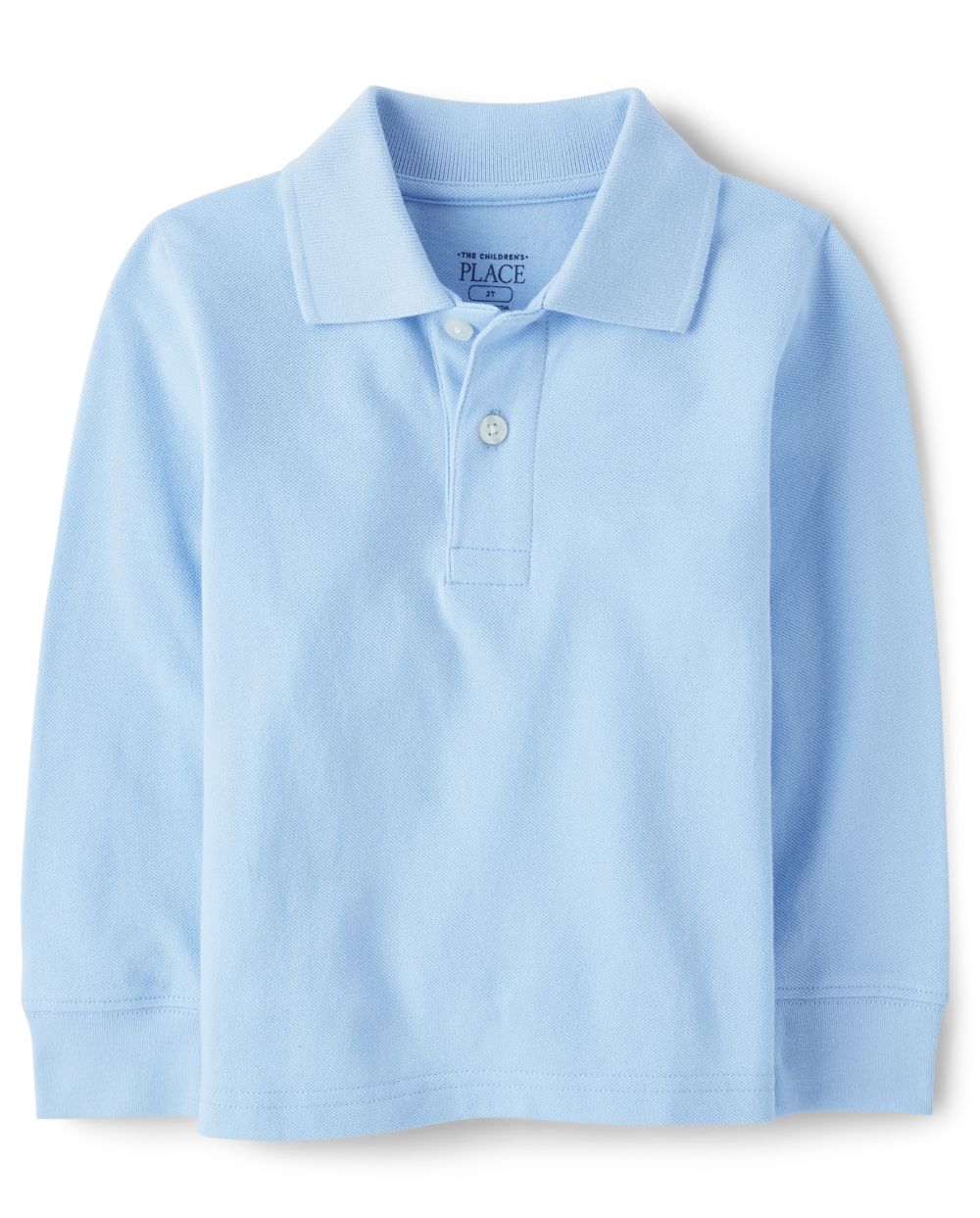 

s Baby And Toddler Boys Uniform Long Sleeve Pique Polo - Blue - The Children's Place