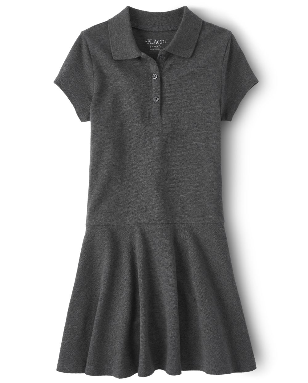

Girls Uniform Pique Polo Dress - Gray - The Children's Place