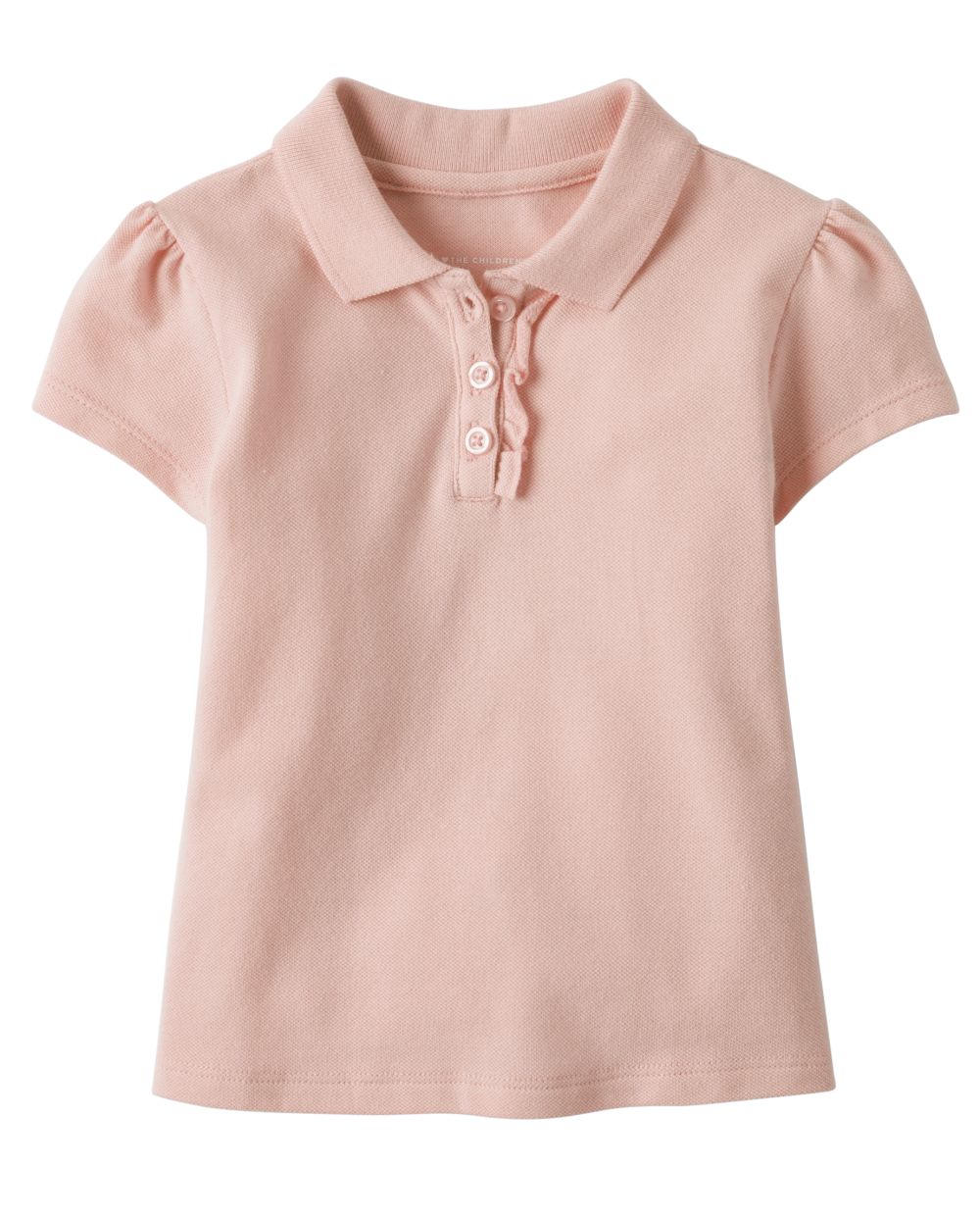 

s Toddler Uniform Ruffle Pique Polo - Pink - The Children's Place