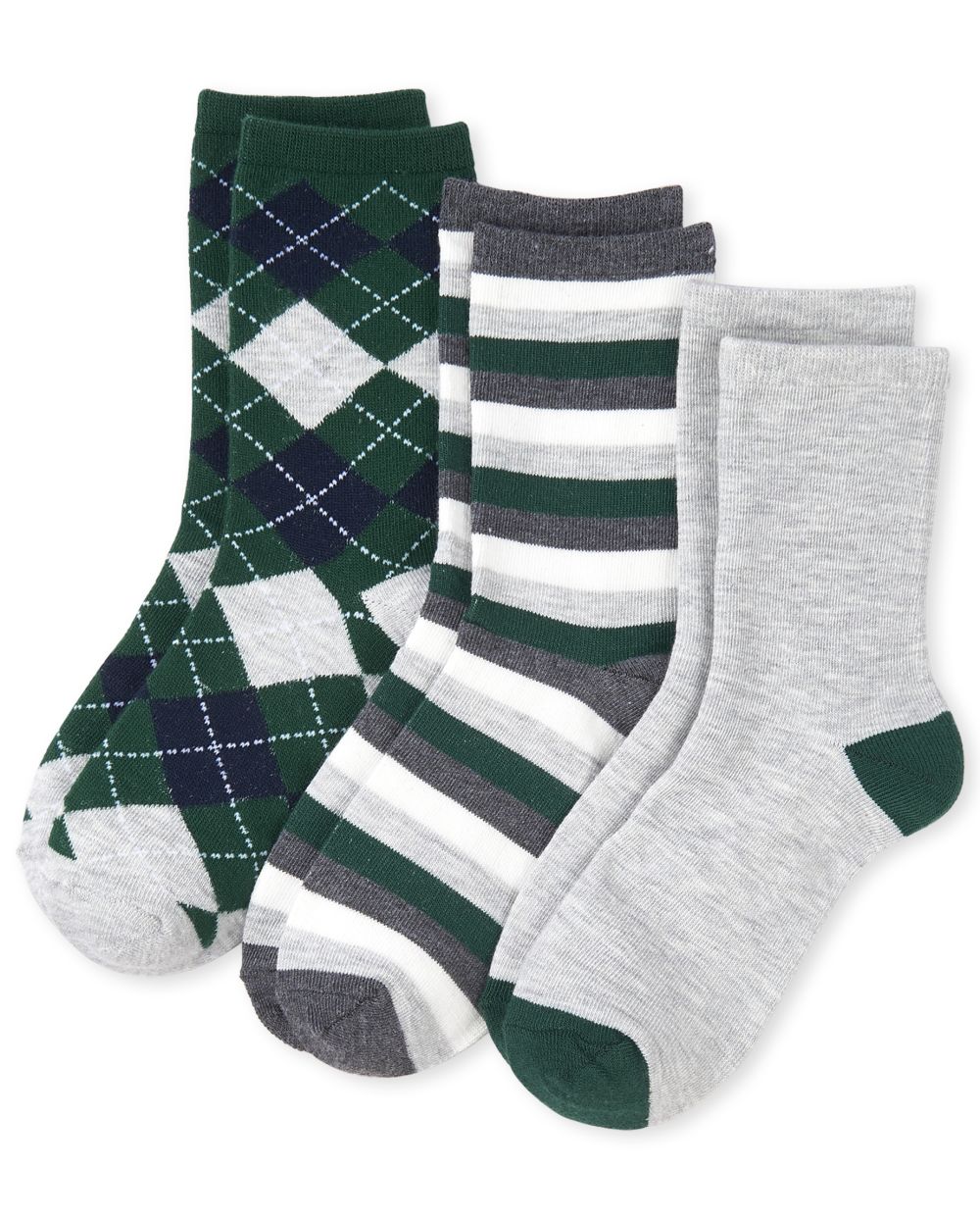 Boys Uniform Argyle Crew Socks 3Pack