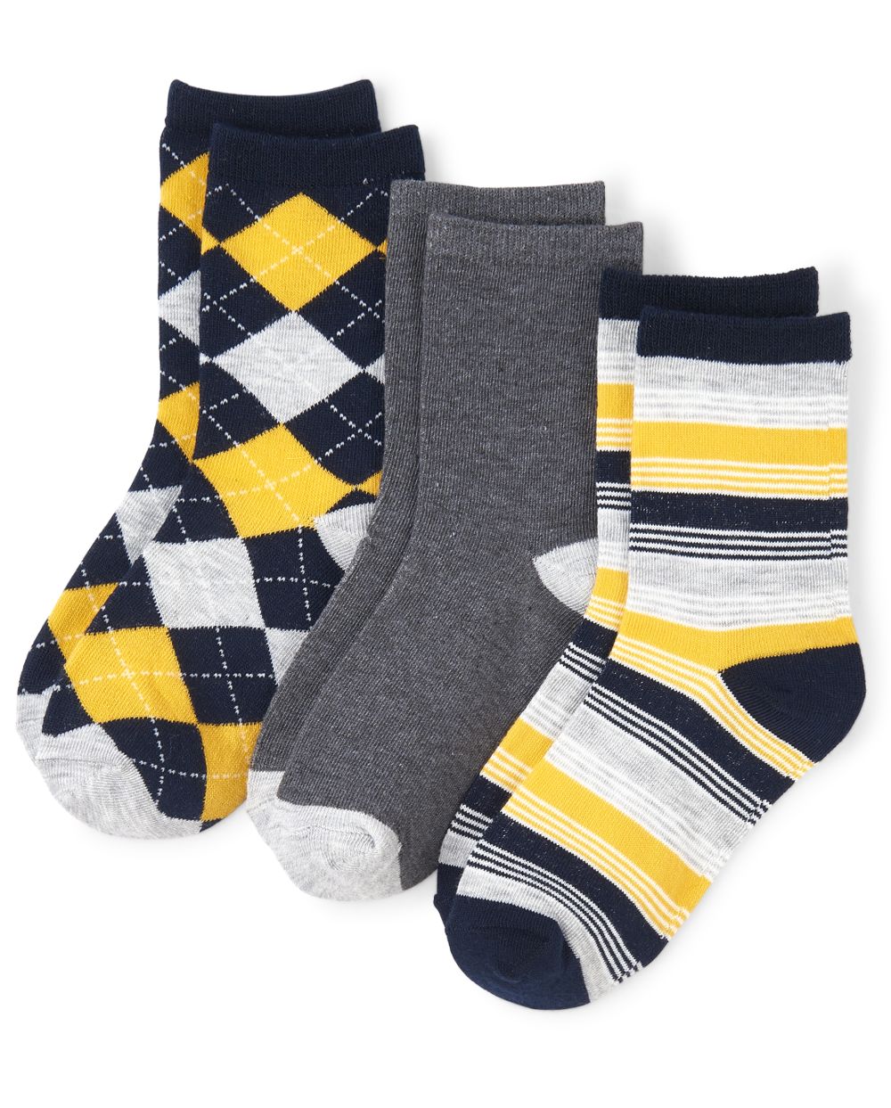 Boys Uniform Argyle Crew Socks 3Pack