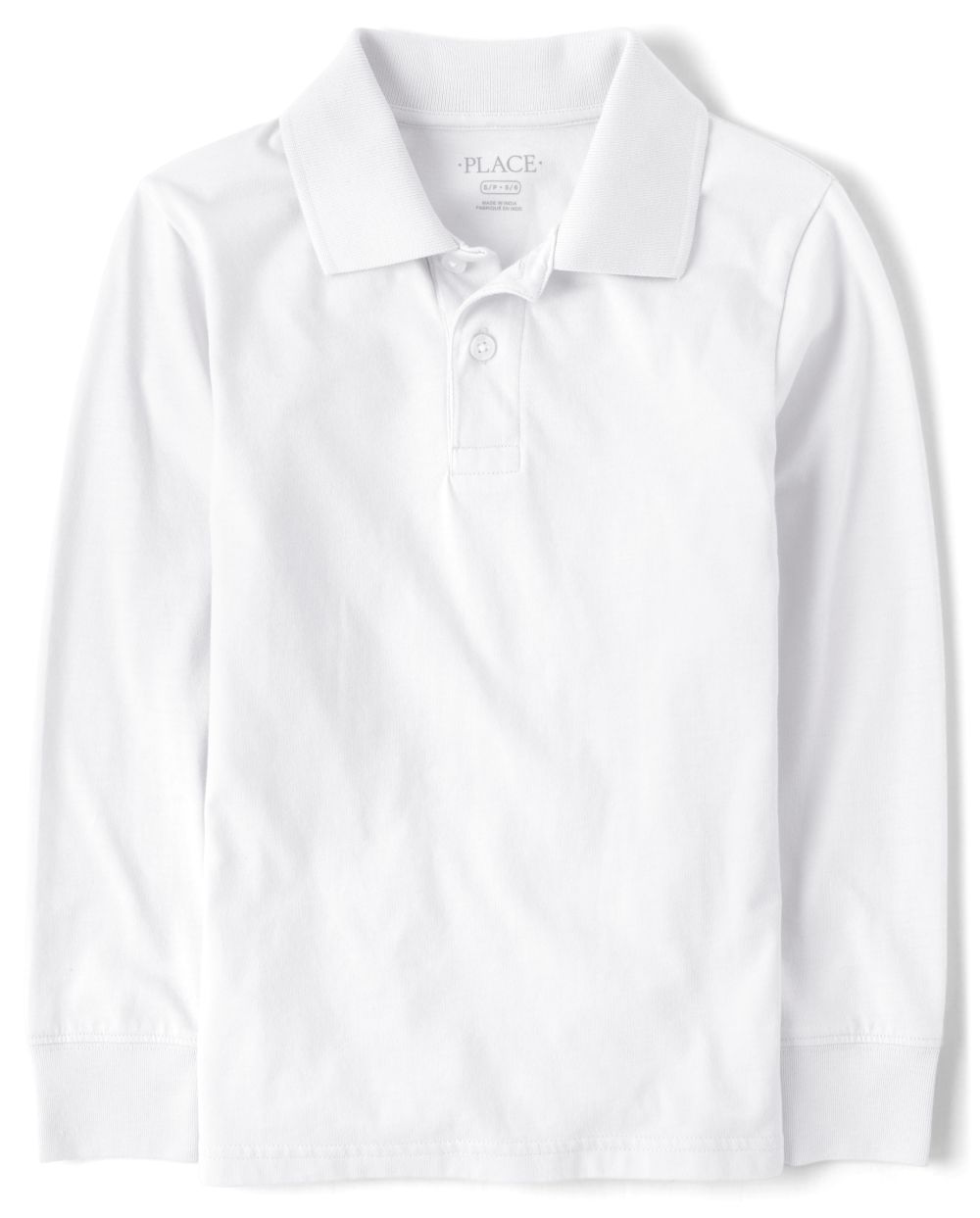 

Boys Boys Uniform Long Sleeve Soft Jersey Polo - White - The Children's Place