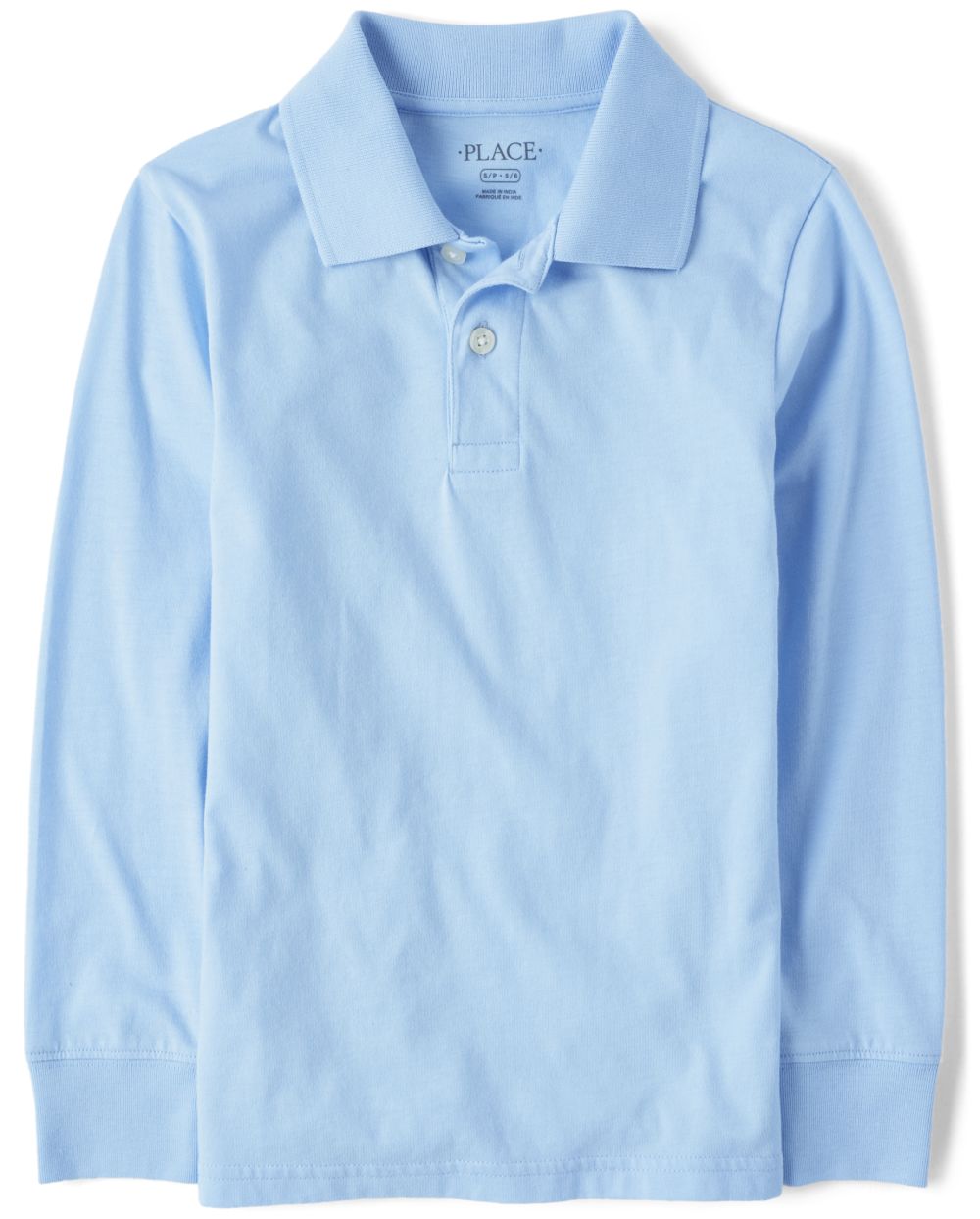 

Boys Boys Uniform Long Sleeve Soft Jersey Polo - Blue - The Children's Place