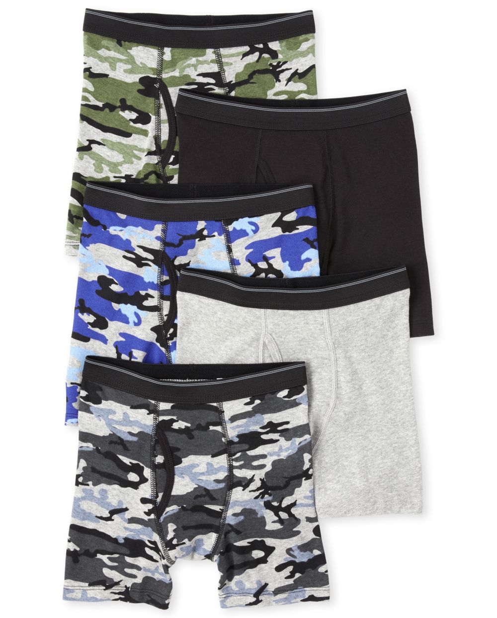 Boys Boys Camo Boxer Briefs 5-Pack - Gray - The Children's Place
