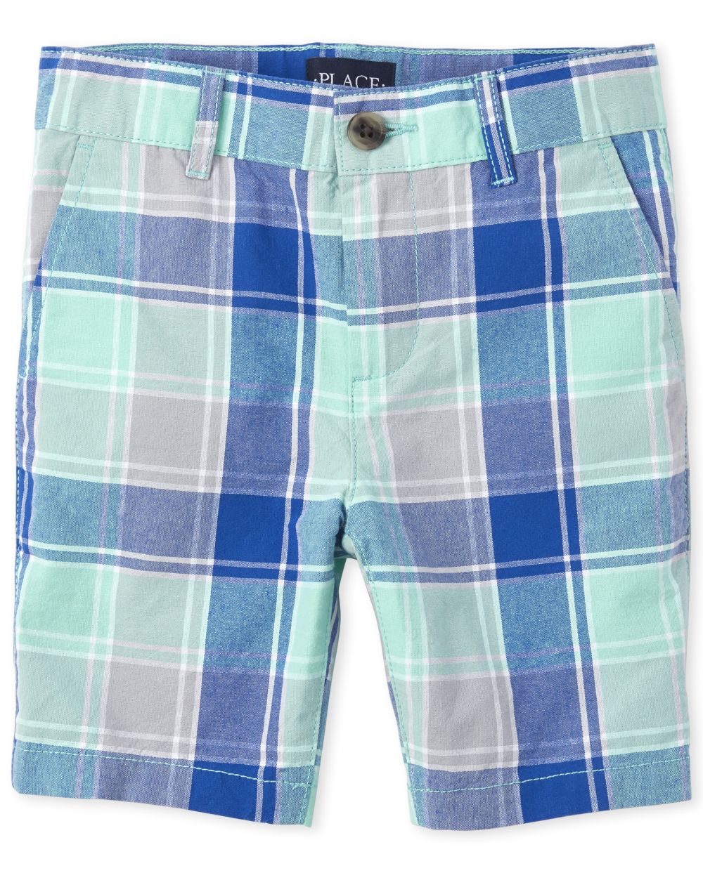 s Boys Plaid Chino Shorts - Green - The Children's Place
