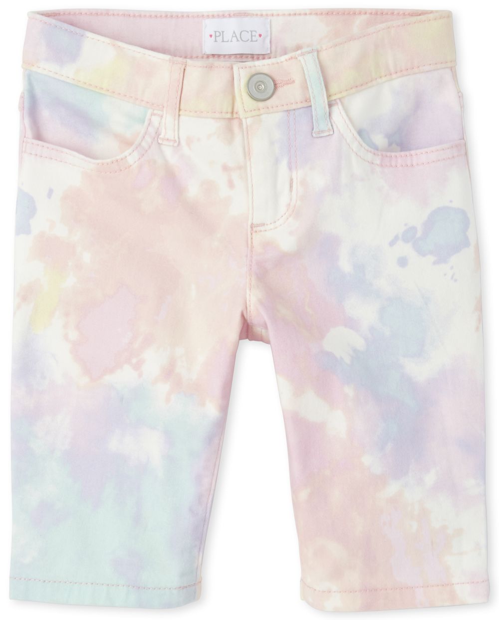 

s Tie Dye Denim Skimmer Shorts - Pink - The Children's Place