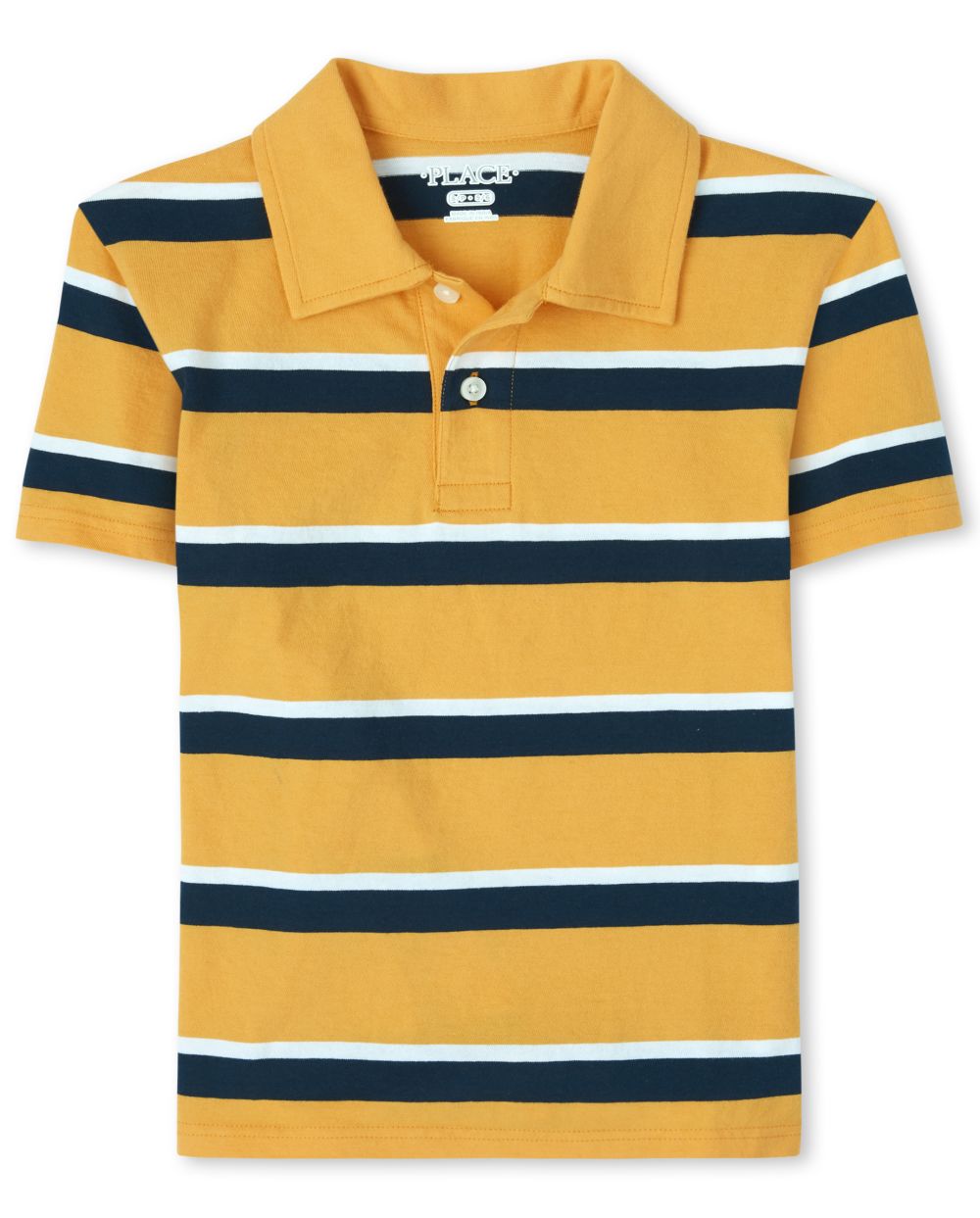

Boys Boys Uniform Striped Jersey Polo - Yellow - The Children's Place