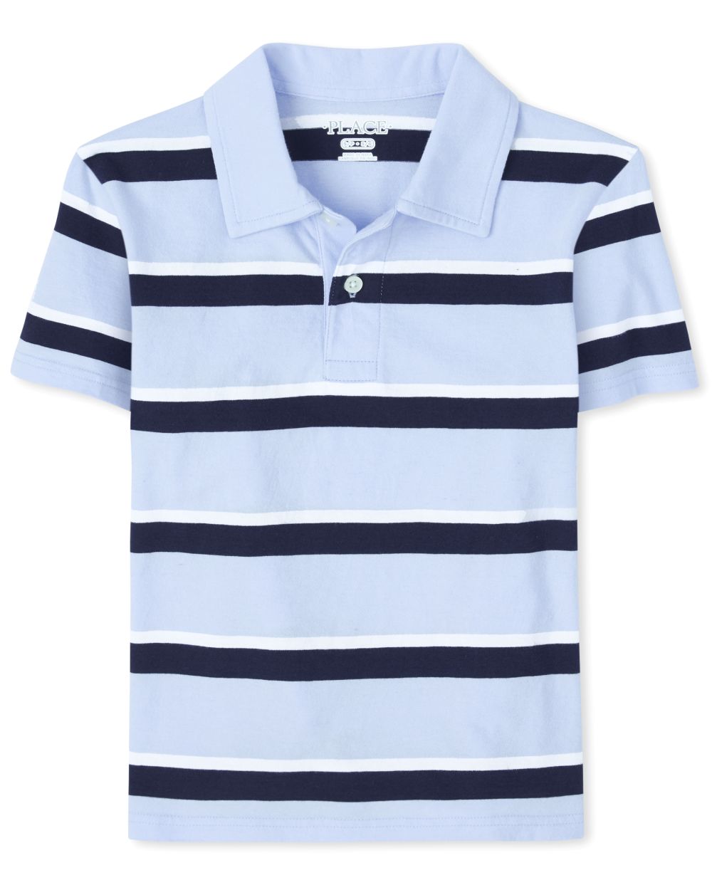 

Boys Boys Uniform Striped Jersey Polo - Blue - The Children's Place