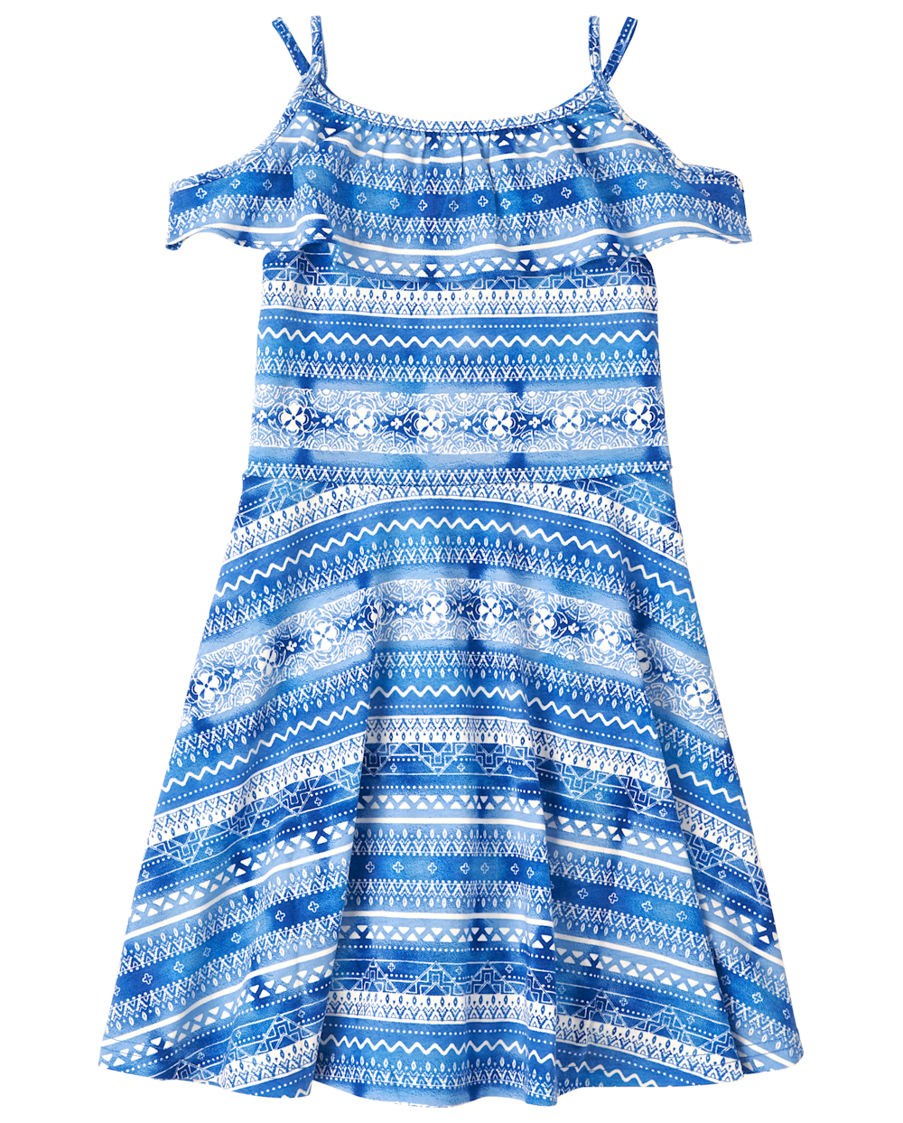 The Children’s Place Girls Striped Cold Shoulder Dress | Size Large (10/12) | Blue | Cotton/Polyester The Children’s Place Girls Striped Cold Shoulder Dress | Size Large (10/12) | Blue | Cotton/Polyester