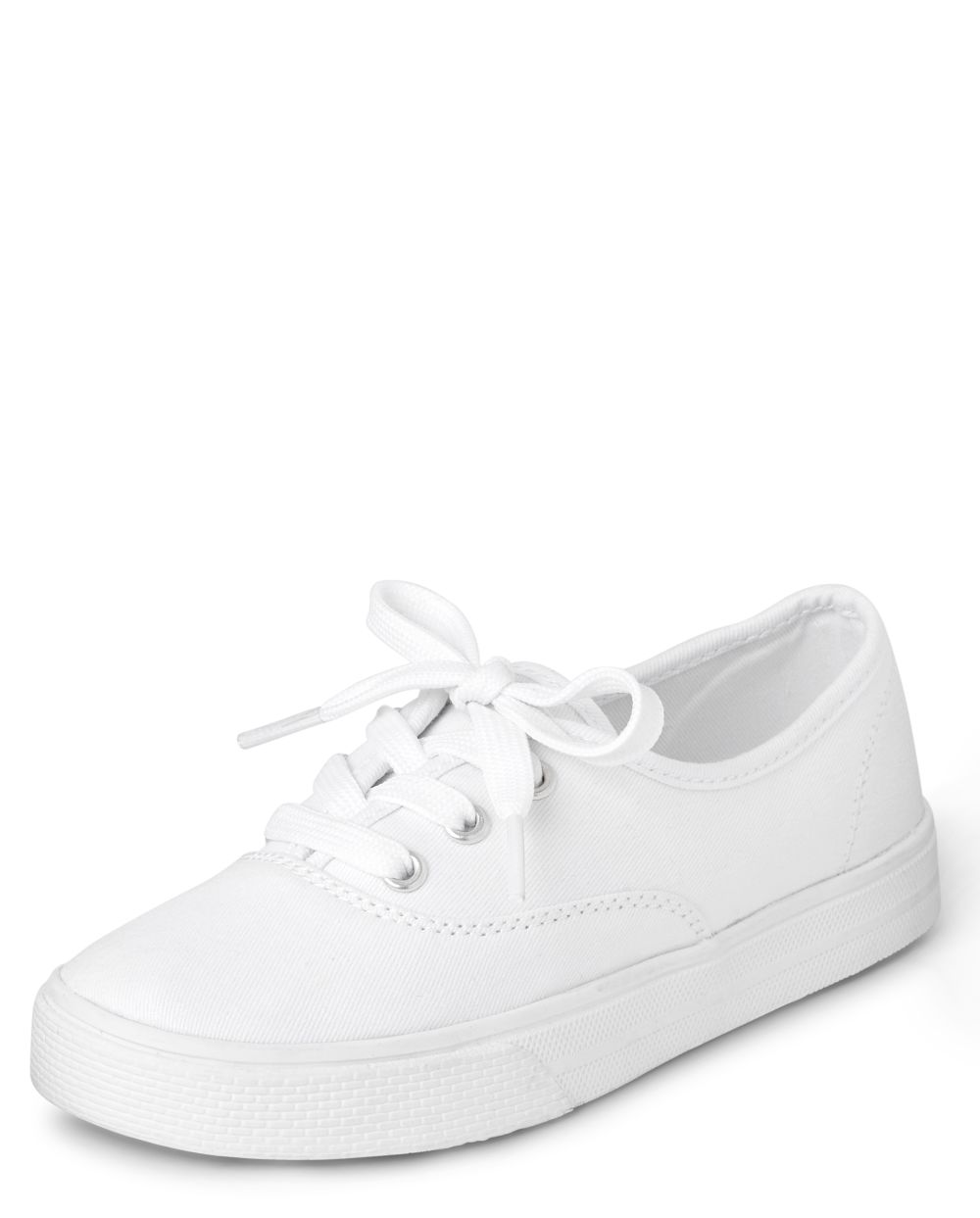 

Girls Uniform Lace Up Sneakers - White - The Children's Place