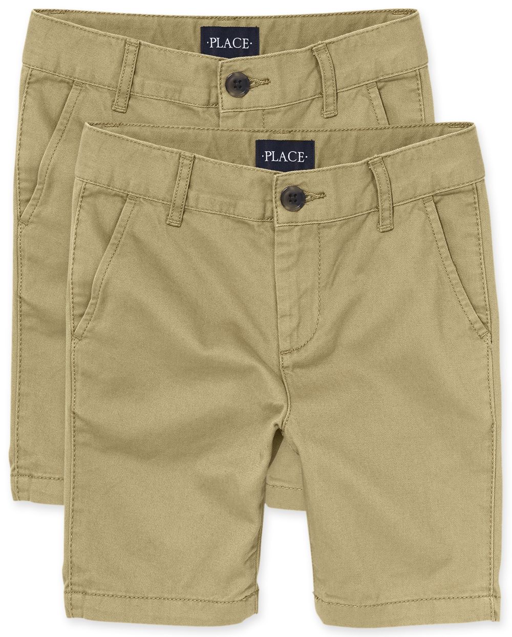 

Boys Boys Uniform Stretch Chino Shorts 2-Pack - Tan - The Children's Place