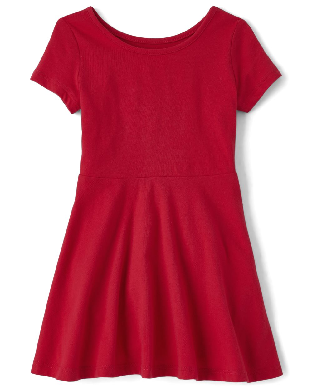 Toddler Girls Uniform Short Sleeve Knit Skater Dress