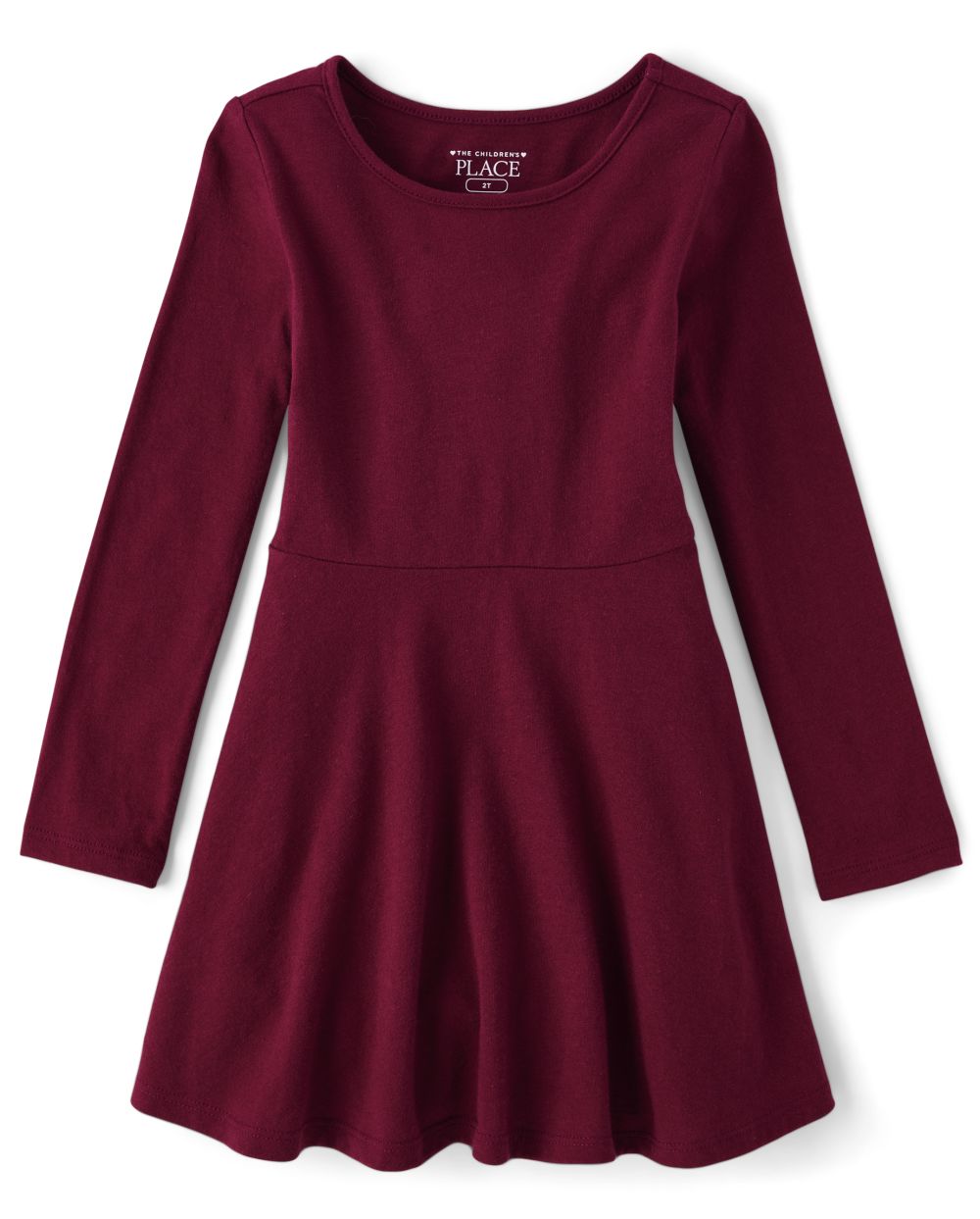 Toddler Girls Uniform Long Sleeve Knit Skater Dress