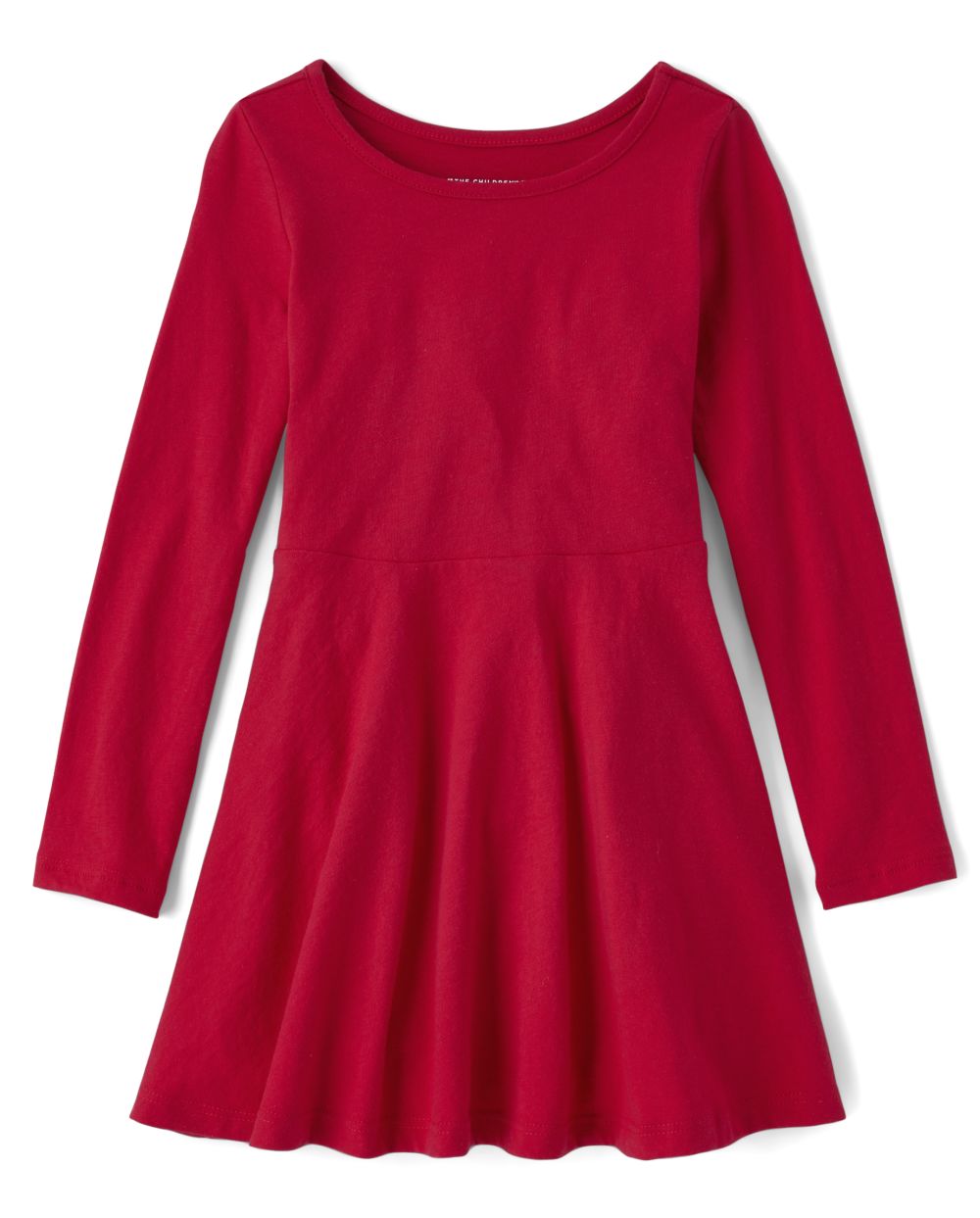 Toddler Girls Uniform Long Sleeve Knit Skater Dress