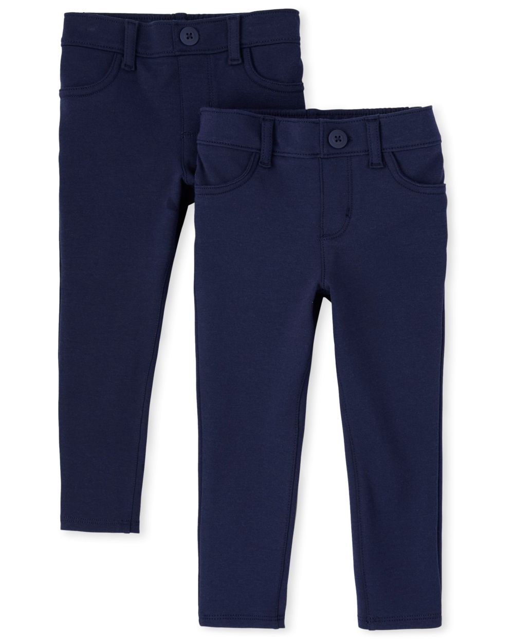 

Baby Girls Toddler Uniform Ponte Jeggings 2-Pack - Blue - The Children's Place