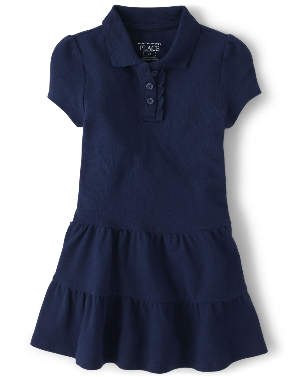 

s Toddler Uniform Tiered Pique Polo Dress - Blue - The Children's Place