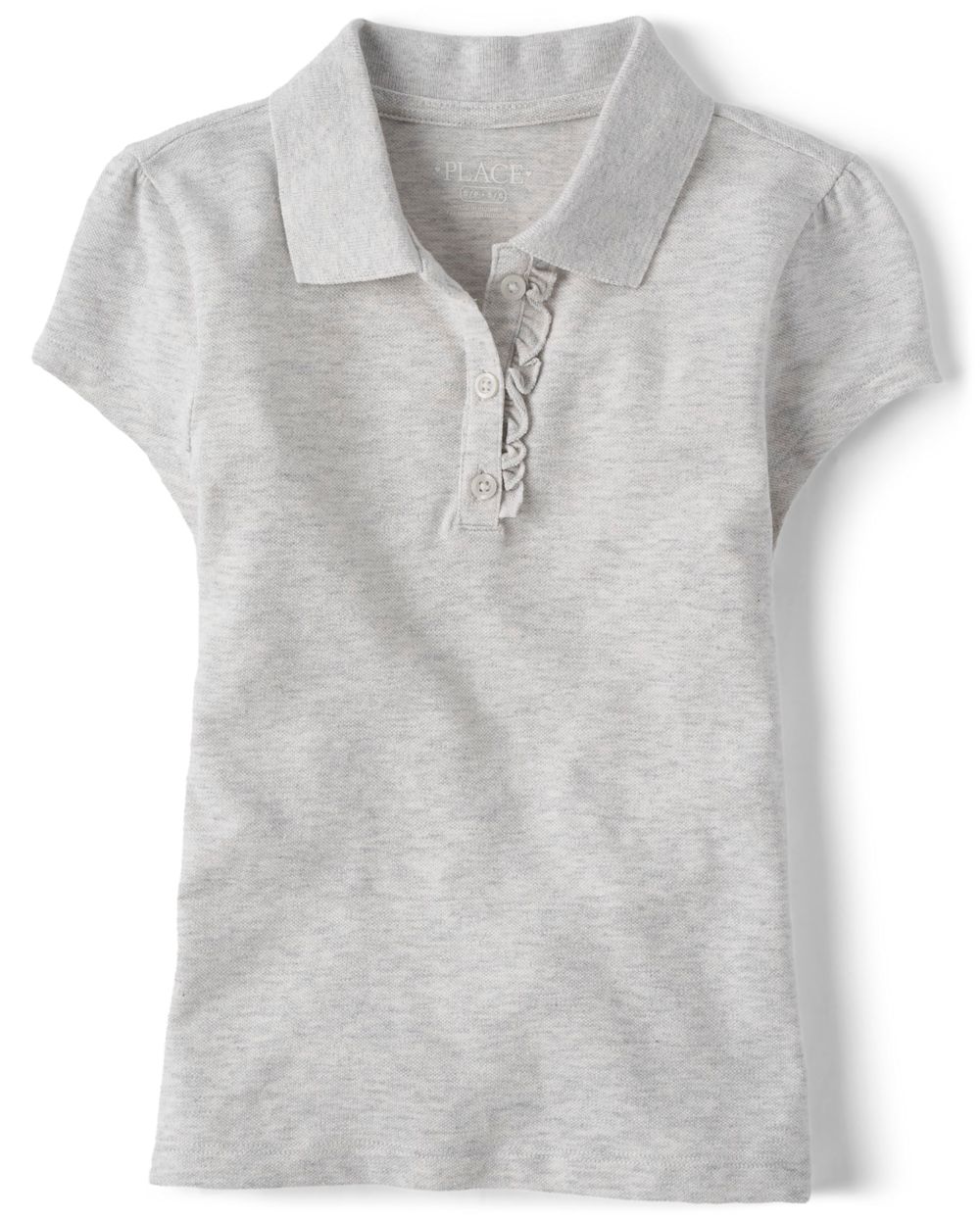 

s Uniform Ruffle Pique Polo - Gray - The Children's Place