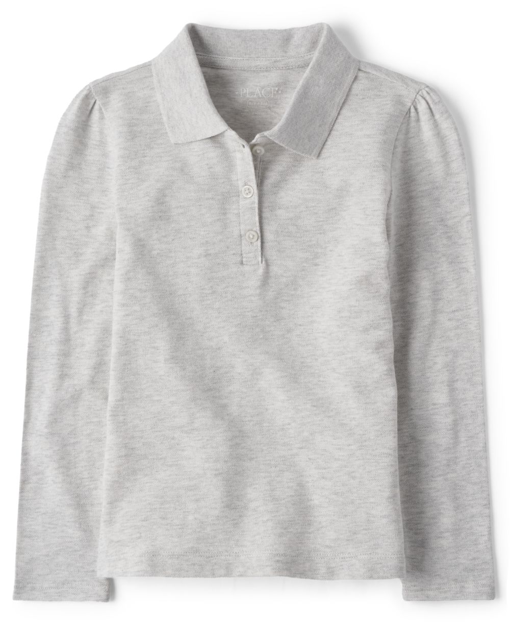 

s Uniform Long Sleeve Pique Polo - Gray - The Children's Place