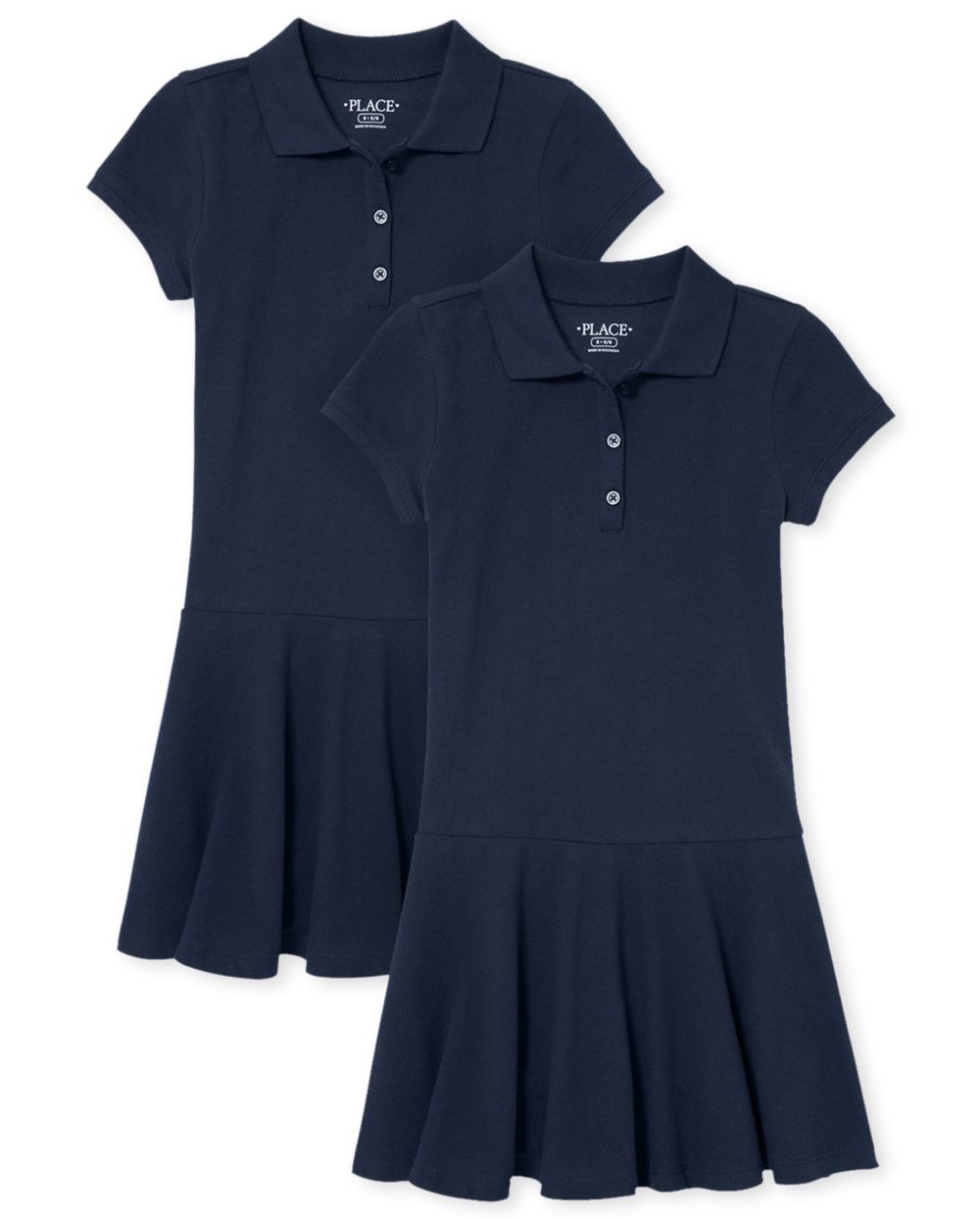 Girls Short Sleeves Sleeves Collared Above the Knee Dress