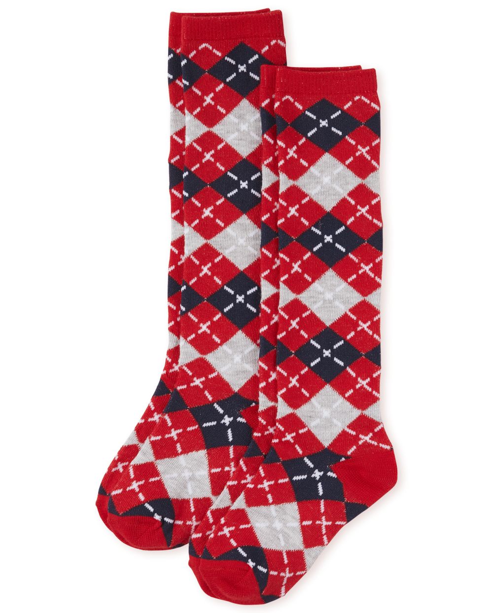 Girls Argyle Knee Socks 2Pack