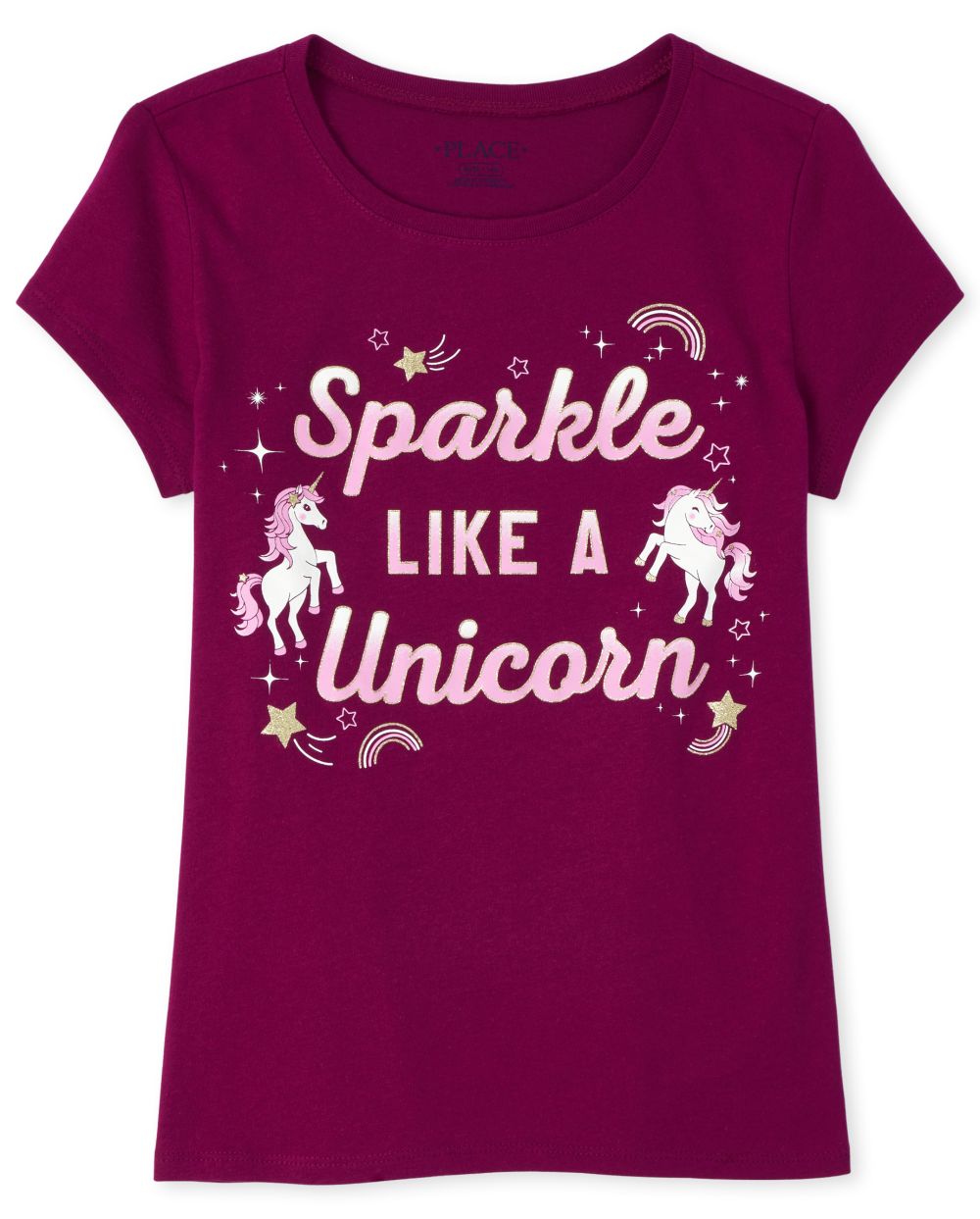 

s Glitter Unicorn Graphic Tee - Red T-Shirt - The Children's Place