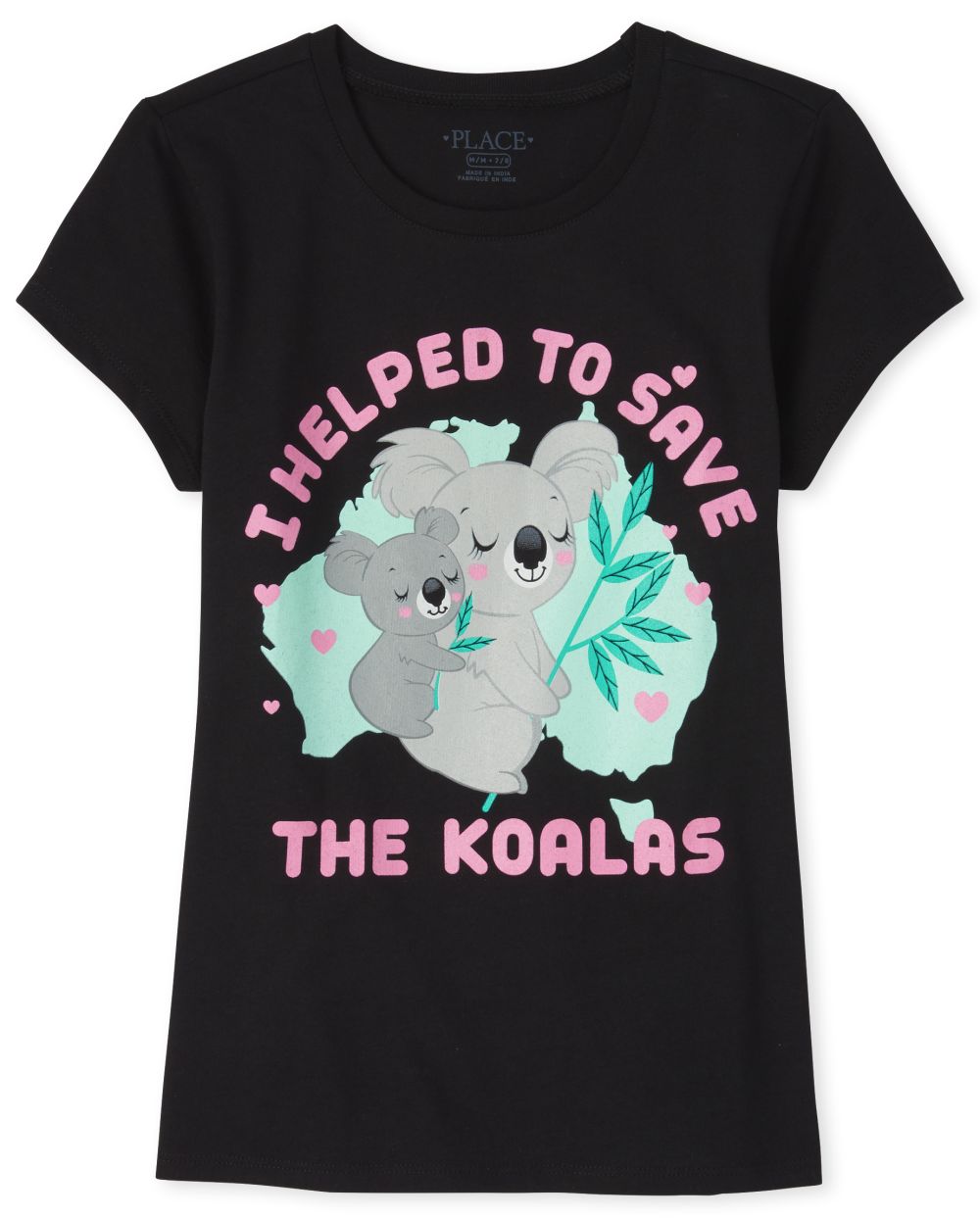 

s Glitter Koala Graphic Tee - Black T-Shirt - The Children's Place