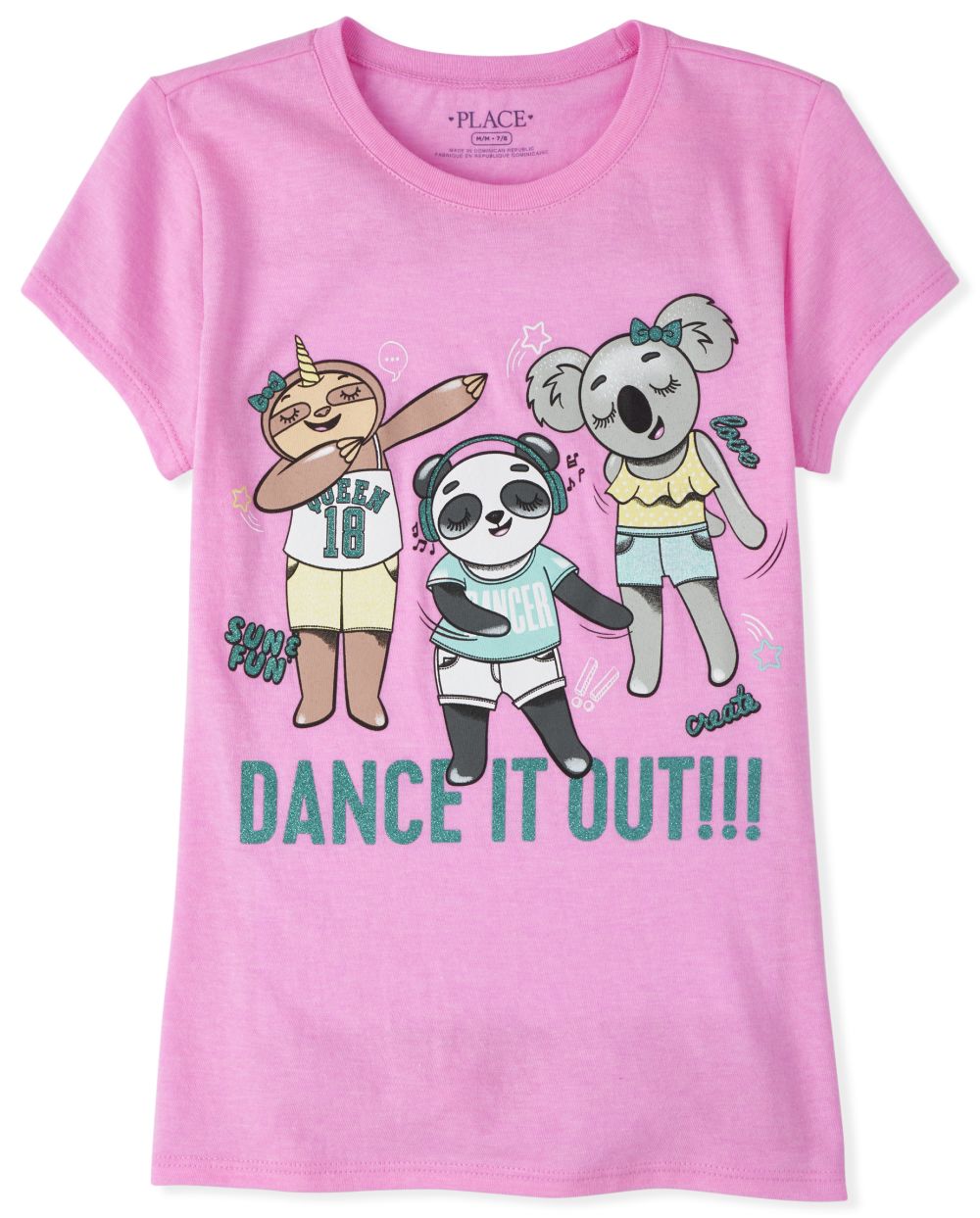 

s Glitter Dance Panda Graphic Tee - Pink T-Shirt - The Children's Place